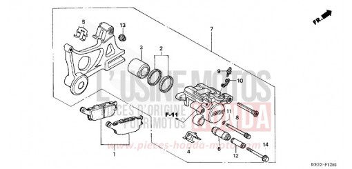 ETRIER DE FREIN ARRIERE CBR600RR4 de 2004